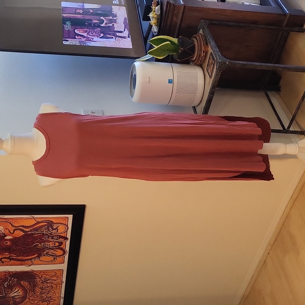 Lush Bronzed Pink Tank Top Midi Dress